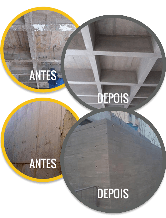 Recuperação de  concreto aparente